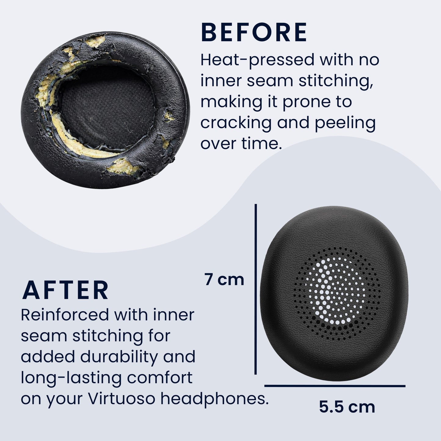 kwmobile Ohr Polster für Jabra Evolve 2 30 Ohrpolster Ersatz Ohrpolster Kopfhörer Ersatzteile Kopfhörer Ersatzpolster für Over Ear Headphones