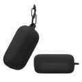 kwmobile Schutzhülle für Sony WF-C510 Hülle - TPU Silikon Case für Kopfhörer Ladecase - stoßfestes Cover mit Karabiner - Schwarz Schwarz  