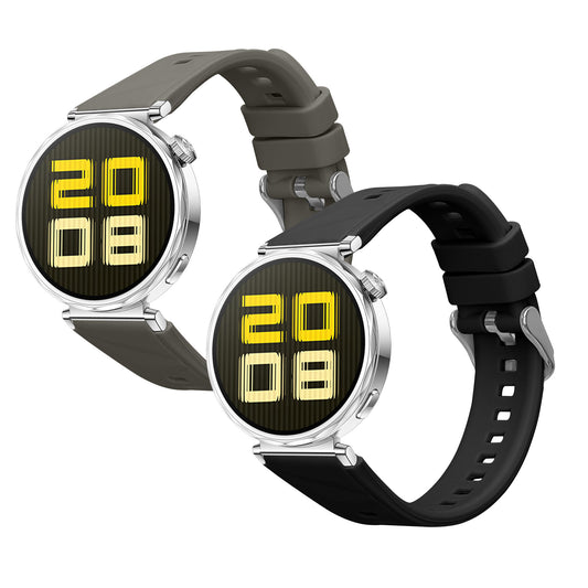 kwmobile 2x Uhrenarmband für Huawei Watch GT5 41mm / GT5 Pro 42mm / Watch GT4 41mm Armband - Fitnesstracker Band Set aus TPU Silikon - Ersatzarmband Smartwatch - Schwarz Grau Schwarz  [dsg01]