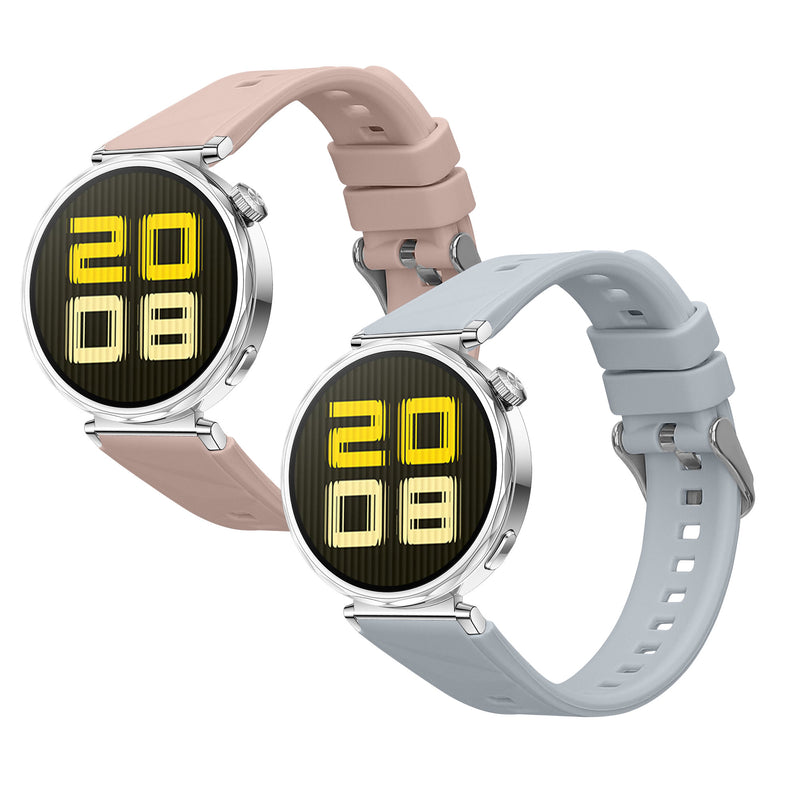 kwmobile 2x Uhrenarmband für Huawei Watch GT5 41mm / GT5 Pro 42mm / Watch GT4 41mm Armband - Fitnesstracker Band Set aus TPU Silikon - Ersatzarmband Smartwatch - Hellblau Altrosa Hellblau  [dsg02]