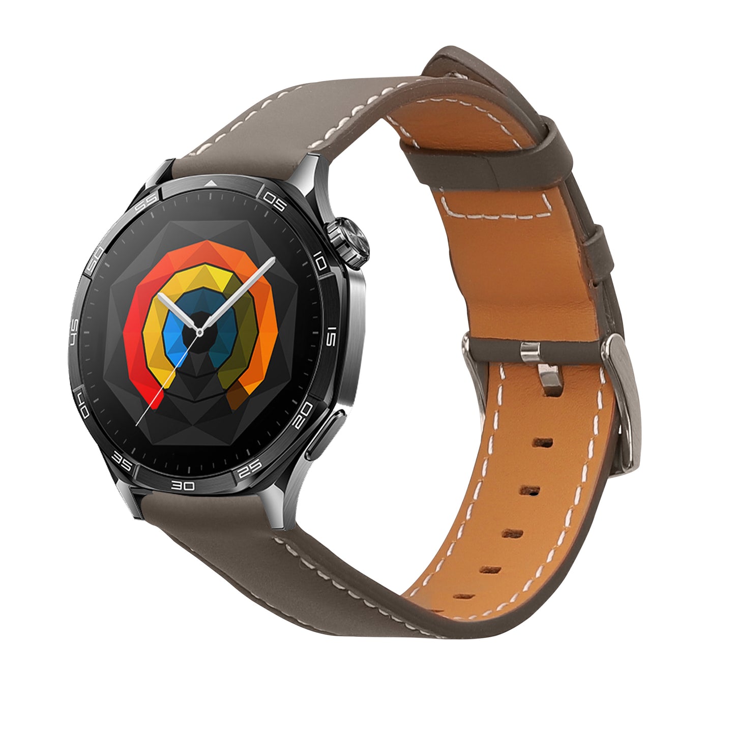 kwmobile Echtleder Uhrenarmband für Huawei Watch GT5 46mm / GT5 Pro 46mm / GT4 46mm / Watch GT3 SE Armband - Ersatzarmband für Fitnesstracker - Wechselarmband Smartwatch - Grau Grau  [dsg03]