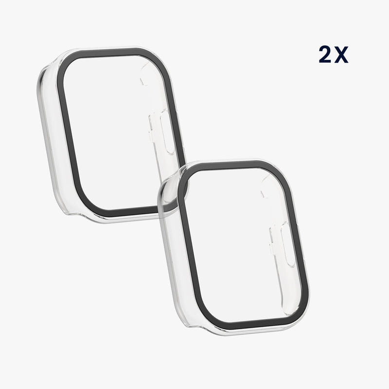 kwmobile Glas Hülle für Xiaomi Redmi Watch 5 Lite Schutzhülle Fullbody Fitnesstracker Case Set