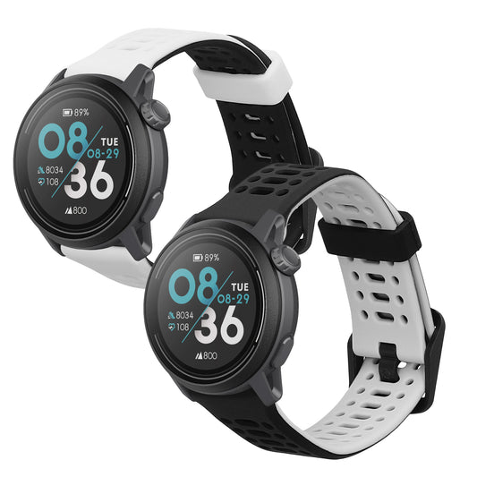 kwmobile 2x Uhrenarmband für COROS PACE 3 / APEX 2 Pro / APEX 46mm / APEX Pro Armband - Fitnesstracker Band Set aus TPU Silikon - Ersatzarmband Smartwatch - Schwarz Grau Weiß Schwarz Schwarz  [dsg01]