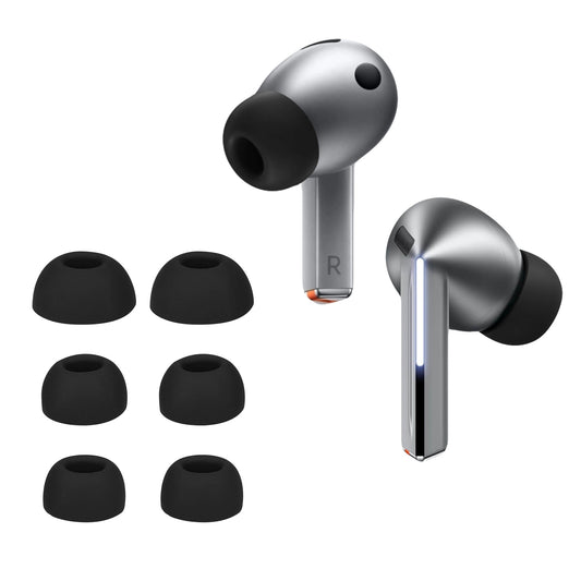kwmobile 6x Silikonaufsätze für Samsung Galaxy Buds 3 Pro / Galaxy Buds 4 Pro - Ersatz Ohrstöpsel in 3 Größen - Ear Tips für In-Ear Kopfhörer - Zubehör Ersatzpolster in Schwarz Schwarz  