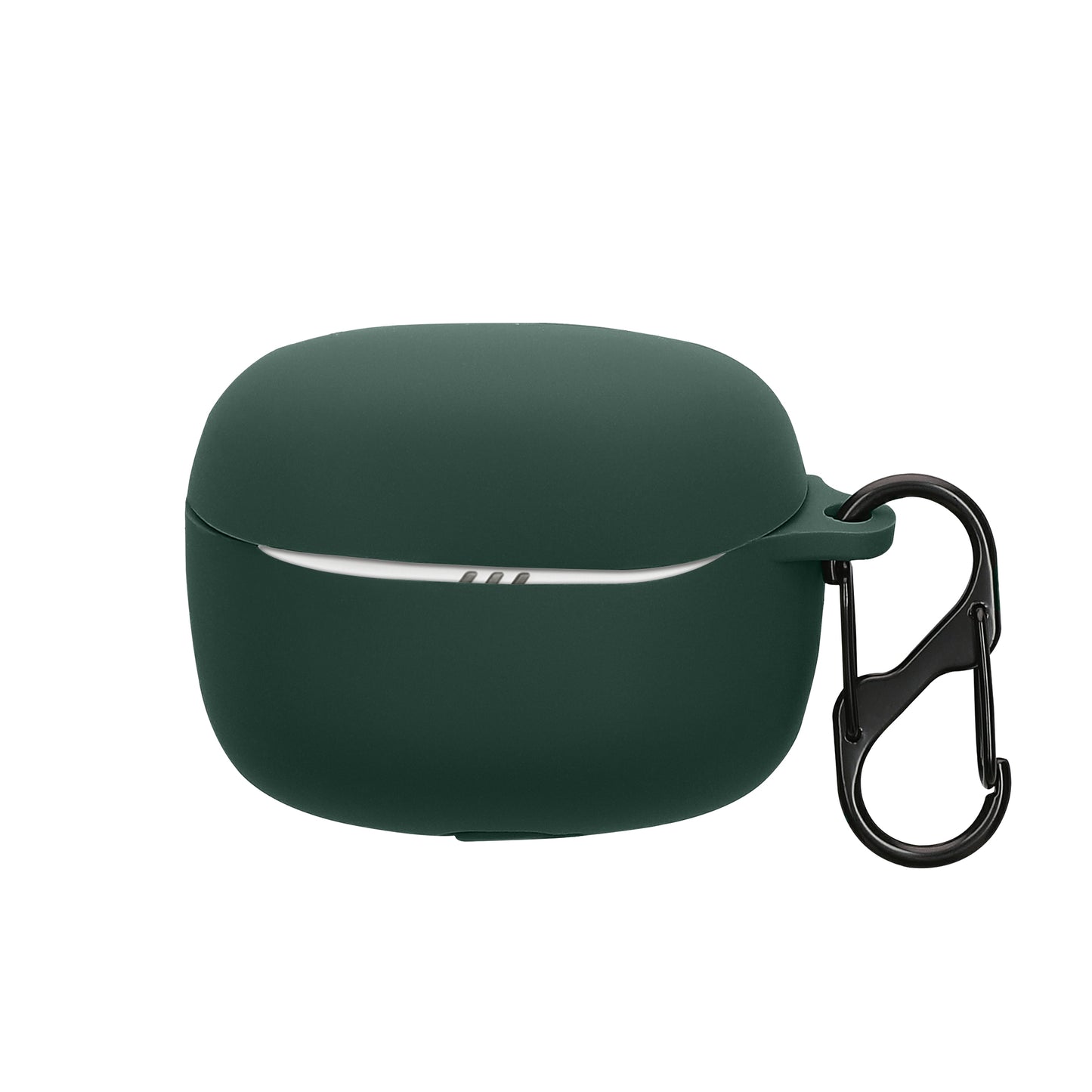kwmobile Schutzhülle für JBL Tune Beam 2 Hülle - TPU Silikon Case für Kopfhörer Ladecase - stoßfestes Cover mit Karabiner - Dunkelgrün Dunkelgrün  