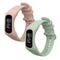 kwmobile 2x Uhrenarmband für Garmin vivosmart 5 / Smart 5 Armband - Fitnesstracker Band Set aus TPU Silikon - Ersatzarmband Smartwatch - Altrosa Pastellgrün Altrosa  [dsg02]