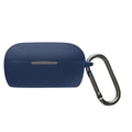 kwmobile Schutzhülle für Bose QuietComfort Earbuds Hülle - TPU Silikon Case für Kopfhörer Ladecase - stoßfestes Cover mit Karabiner - Dunkelblau Dunkelblau  
