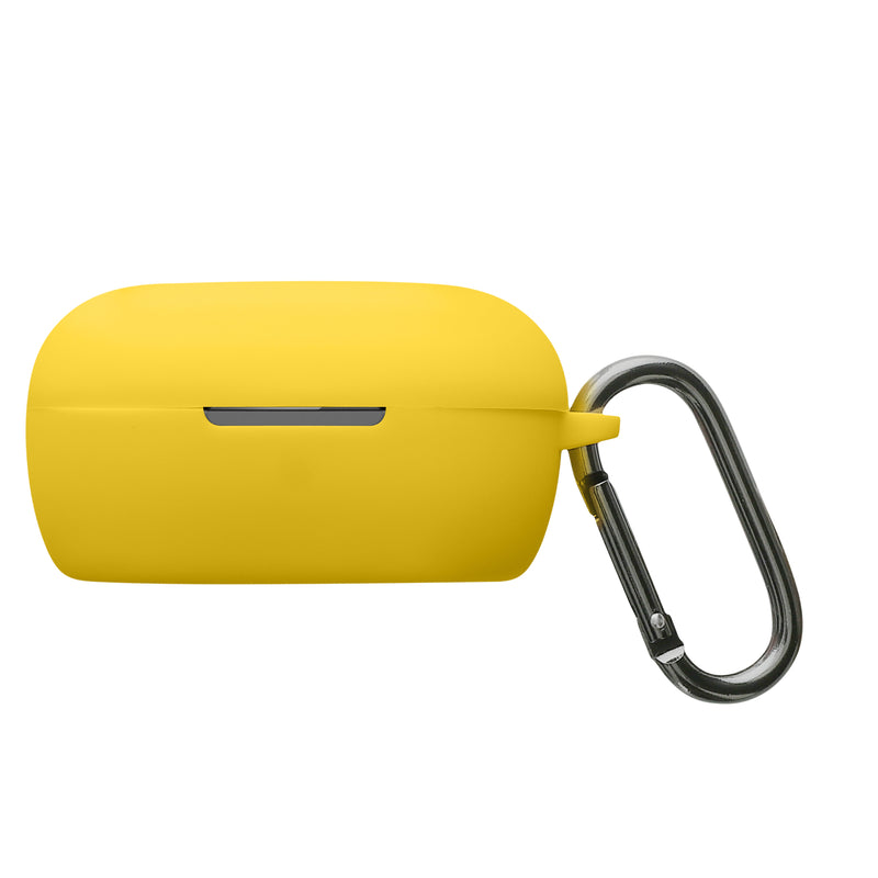 kwmobile Schutzhülle für Bose QuietComfort Earbuds Hülle - TPU Silikon Case für Kopfhörer Ladecase - stoßfestes Cover mit Karabiner - Gelb Gelb  