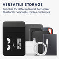 kwmobile Pouch compatible with SanDisk Portable SSD, Samsung T7, Crucial X8, HDD - Holder for external SSD Hard Drive - 13x8cm - Elastic Case Cover self-adhesive - Don't touch my Hard Drive