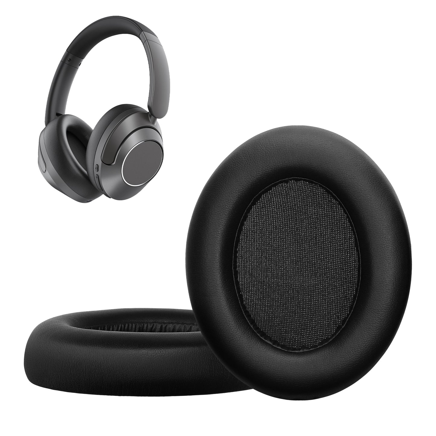 kwmobile 2x Ohr Polster für EarFun Wave Pro Ohrpolster - Ersatz Ohrpolster - Kopfhörer Ersatzteile - Kopfhörer Ersatzpolster für Over Ear Headphones Schwarz  