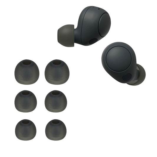 kwmobile 6x Silikonaufsätze für Sony WF-C700N - Ersatz Ohrstöpsel in 3 Größen - Ear Tips für In-Ear Kopfhörer - Zubehör Ersatzpolster in Dunkelgrau Dunkelgrau  