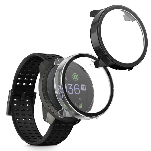 kwmobile 2x Glas Hülle für Suunto Vertical Schutzhülle - Fullbody Fitnesstracker Case Set aus Glas - Transparent Schwarz Transparent  [dsg01]