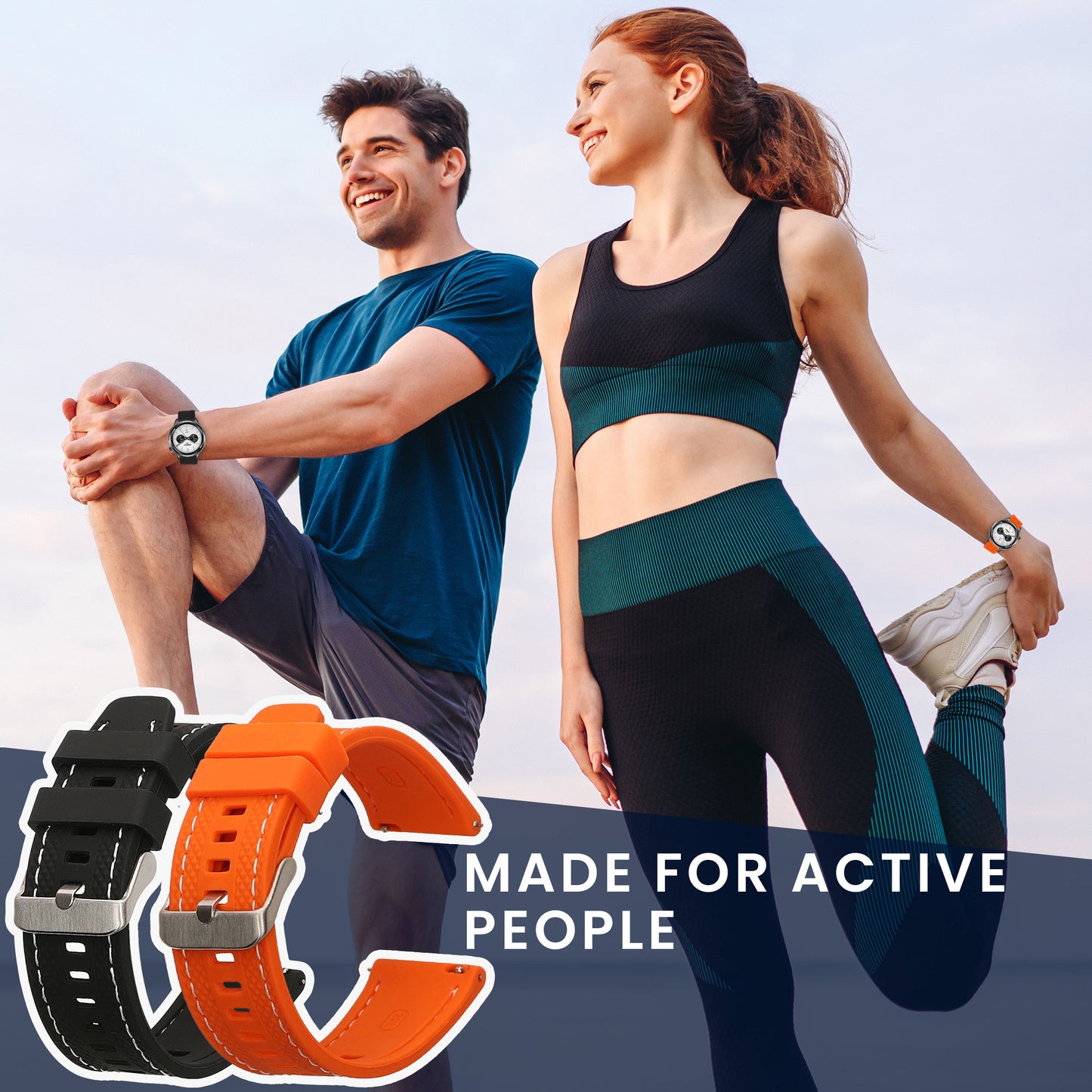 kwmobile Uhrenarmband für Xiaomi Watch S4 / S4 Sport / S3 / S2 / Watch S1 Active / Watch 5 Active Armband Fitnesstracker Band Set Ersatzarmband Smartwatch