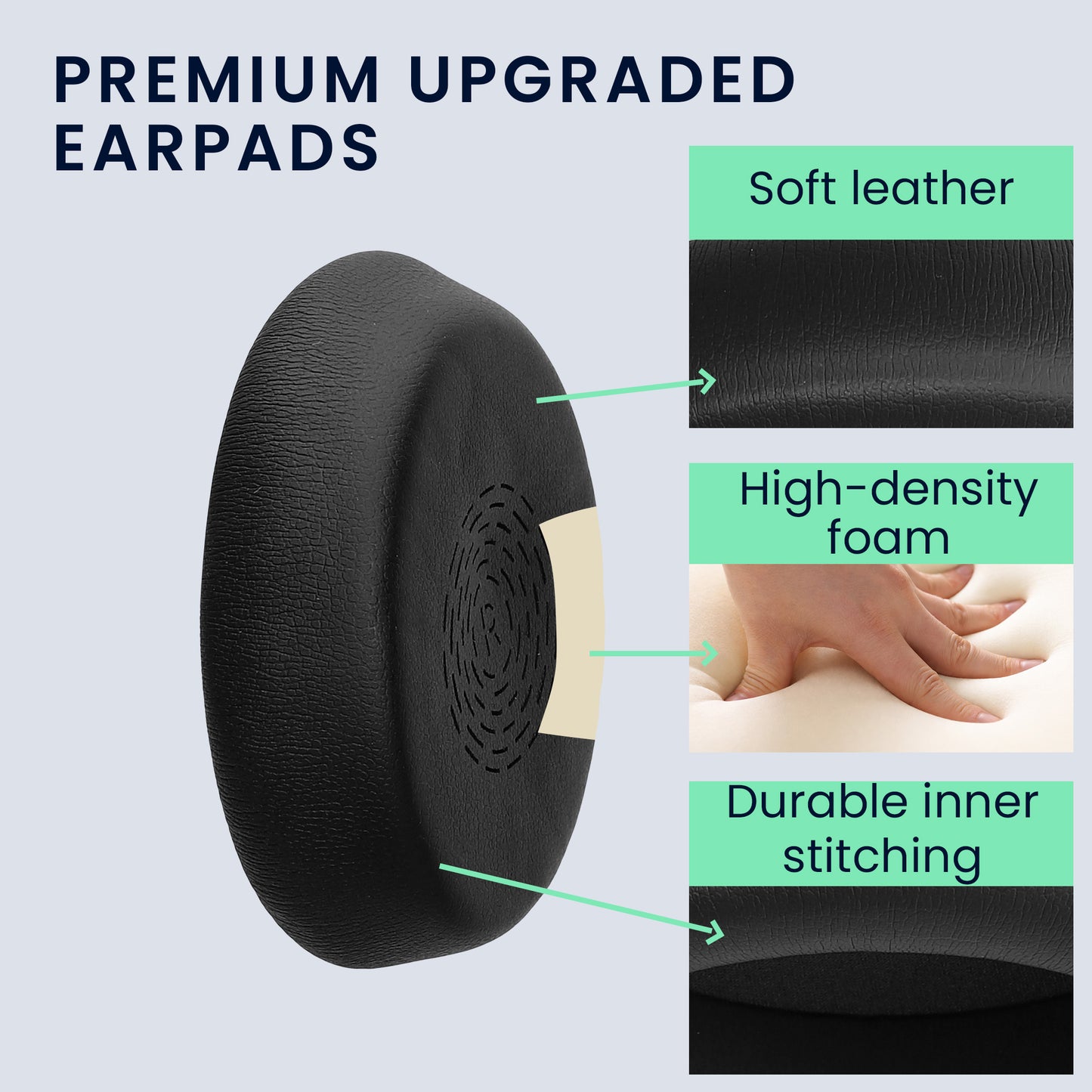 kwmobile Ohr Polster für Jabra Evolve 2 55 / Evlove 2 50 Ohrpolster - Ersatz Ohrpolster - Kopfhörer Ersatzteile - Kopfhörer Ersatzpolster für Over Ear Headphones