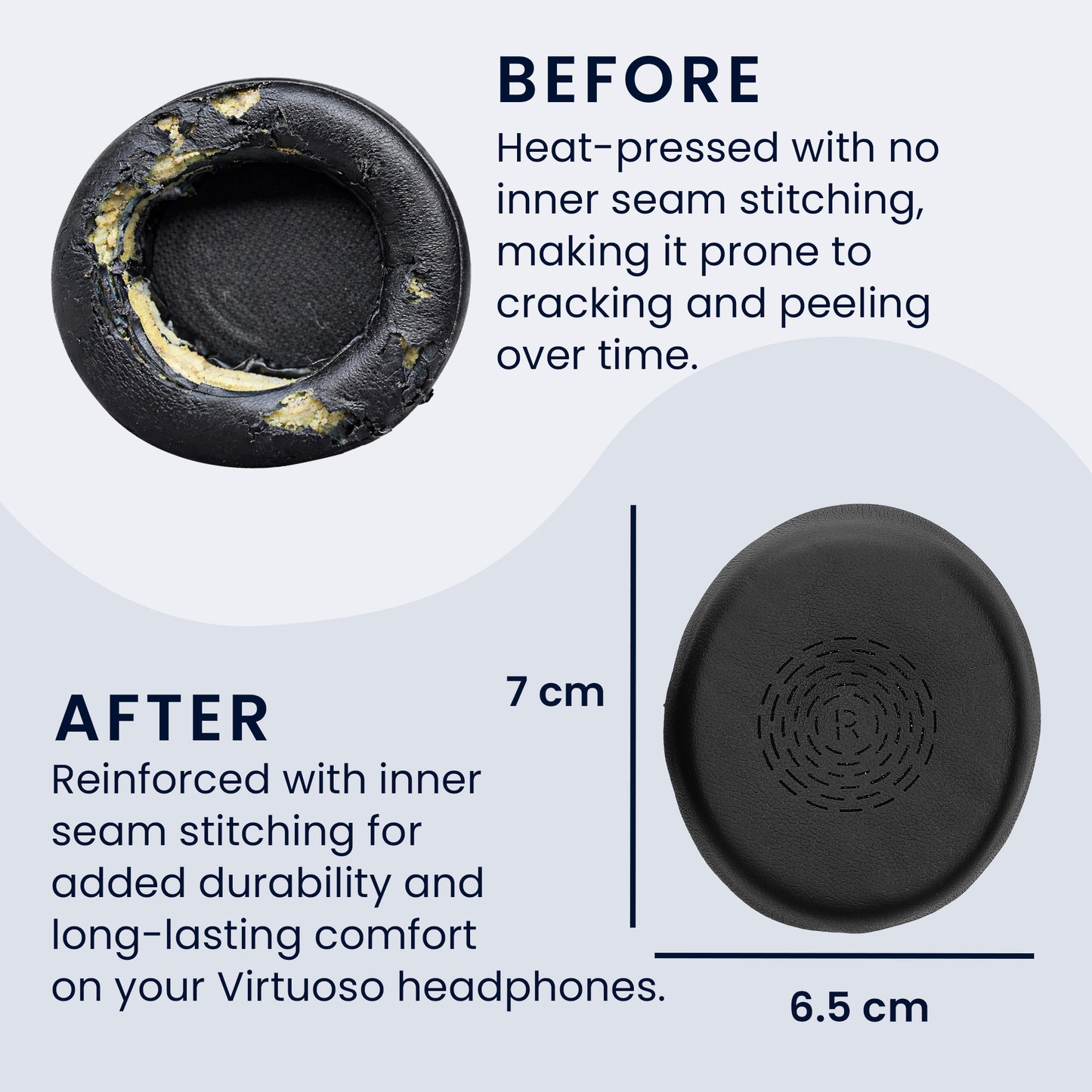 kwmobile Ohr Polster für Jabra Evolve 2 55 / Evlove 2 50 Ohrpolster - Ersatz Ohrpolster - Kopfhörer Ersatzteile - Kopfhörer Ersatzpolster für Over Ear Headphones