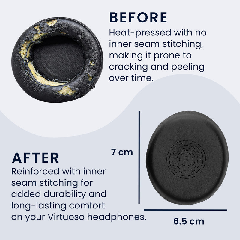 kwmobile Ohr Polster für Jabra Evolve 2 55 / Evlove 2 50 Ohrpolster - Ersatz Ohrpolster - Kopfhörer Ersatzteile - Kopfhörer Ersatzpolster für Over Ear Headphones