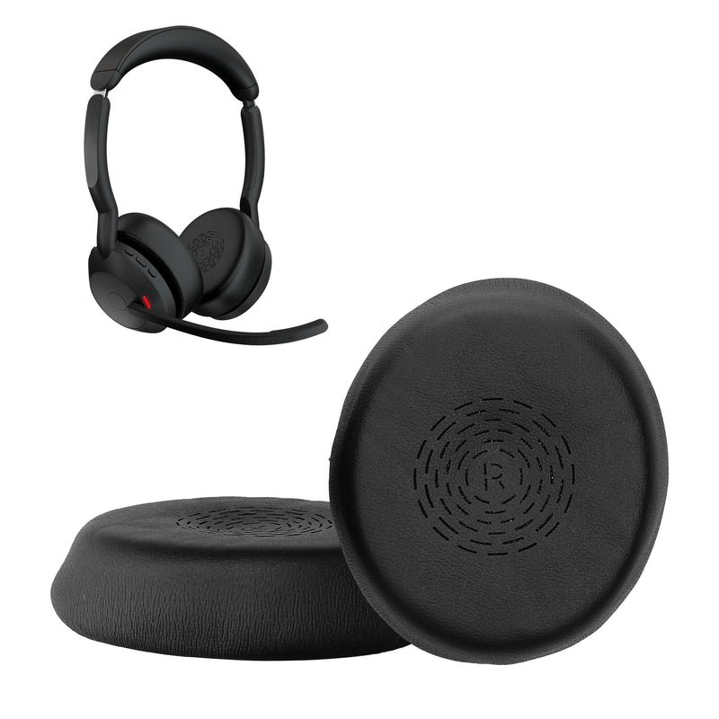 kwmobile 2x Ohr Polster für Jabra Evolve 2 55 / Evlove 2 50 Ohrpolster - Ersatz Ohrpolster - Kopfhörer Ersatzteile - Kopfhörer Ersatzpolster für Over Ear Headphones Schwarz  