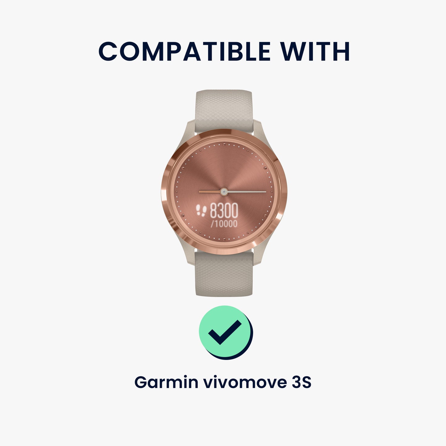 kwmobile Ersatzarmband kompatibel mit Garmin vivomove 3S / vivoactive 4S Armband - Fitnesstracker Band mit Magnetverschluss