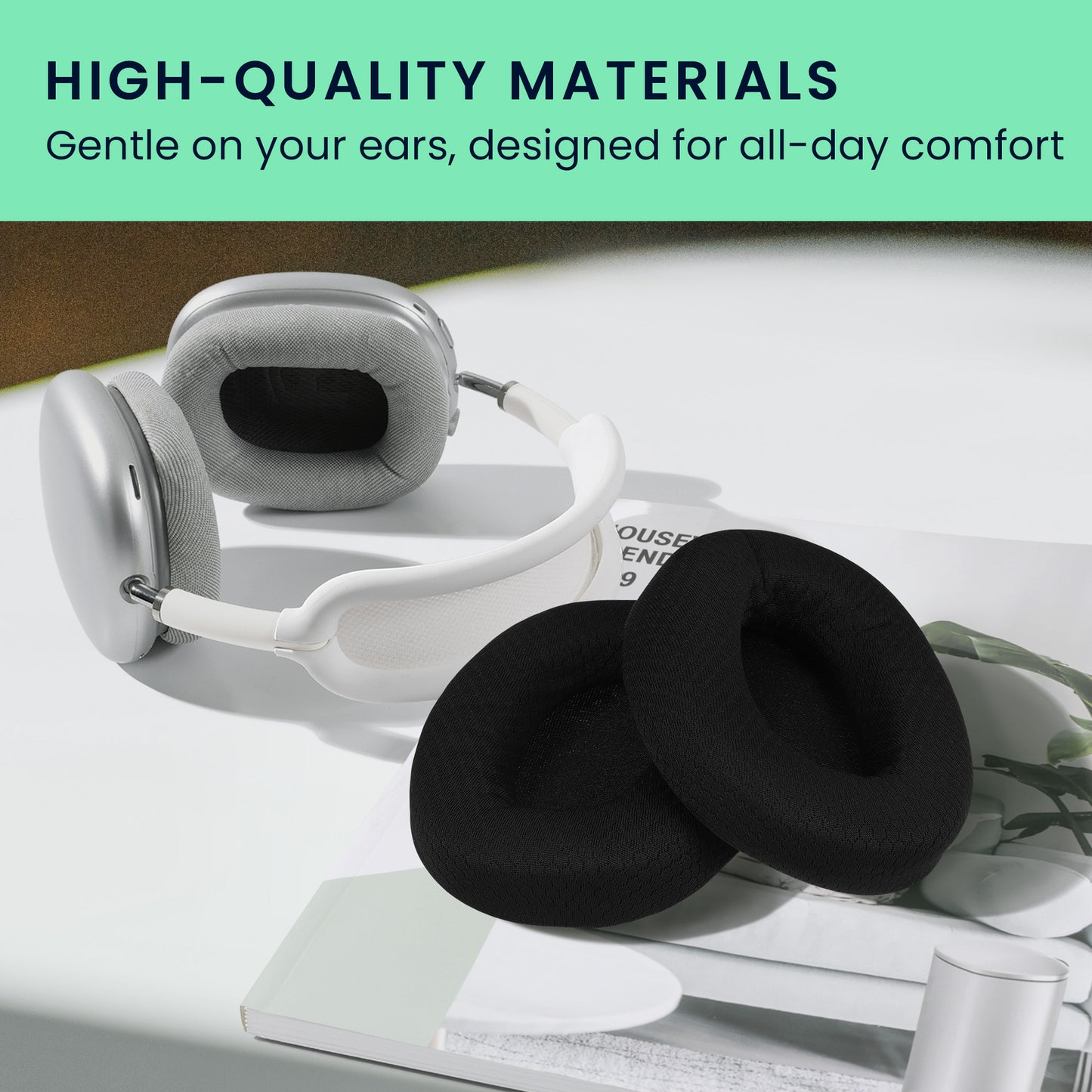 kwmobile Ohr Polster für Skullcandy Crusher ANC 2 Ohrpolster - Ersatz Ohrpolster - Kopfhörer Ersatzteile - Kopfhörer Ersatzpolster für Over Ear Headphones