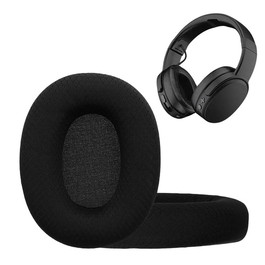 kwmobile 2x Mesh Polyester Ohr Polster für Skullcandy Crusher ANC 2 Ohrpolster - Ersatz Ohrpolster - Kopfhörer Ersatzteile - Kopfhörer Ersatzpolster für Over Ear Headphones Schwarz  