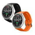 kwmobile 2x Uhrenarmband für 20mm Amazfit Active 2 / 2 Square / Active Edge / Bip 3 / GTS 3 4 Armband - Fitnesstracker Band Set aus TPU Silikon - Ersatzarmband Smartwatch - Schwarz Orange Schwarz  [dsg02]