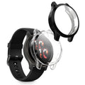 kwmobile 2x Silikon Hülle für Garmin Garmin Venu 2S / vivoactive 4S Schutzhülle - Fullbody Display Cover Set aus Silikon - Schwarz Transparent Schwarz  [dsg01]