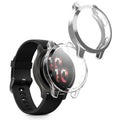 kwmobile 2x Silikon Hülle für Garmin Garmin Venu 2S / vivoactive 4S Schutzhülle - Fullbody Display Cover Set aus Silikon - Transparent Silber Transparent  [dsg03]
