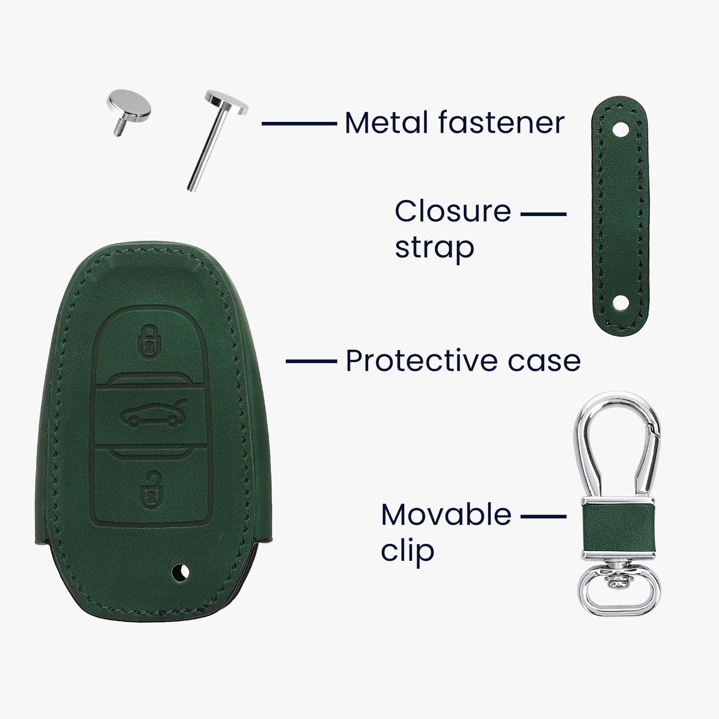kwmobile Car Key Cover compatible with Opel 3-Button Smart Key Keyless Go Protective Case Cover