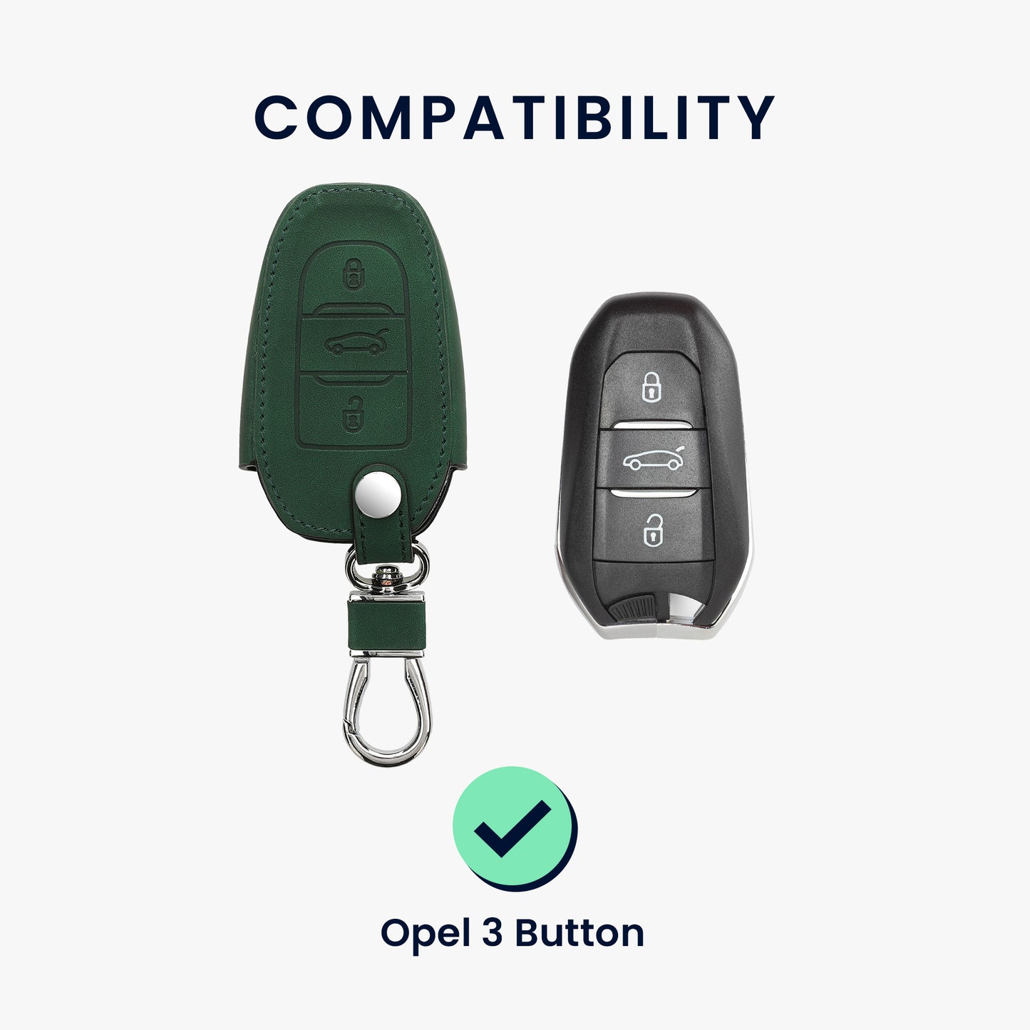 kwmobile Car Key Cover compatible with Opel 3-Button Smart Key Keyless Go Protective Case Cover