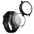 kwmobile 2x Glas Hülle für Garmin vivoactive 6 (42mm) / Active 6 Schutzhülle - Fullbody Fitnesstracker Case Set aus Glas - Schwarz Transparent Schwarz  [dsg01]