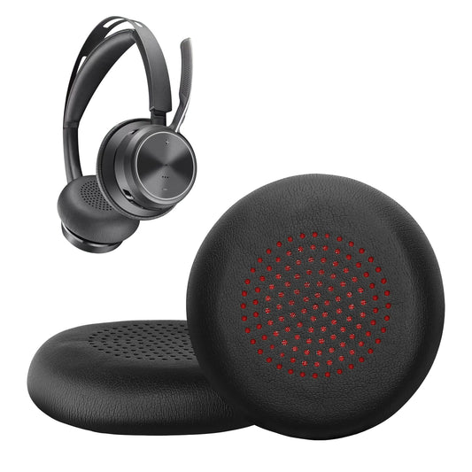 kwmobile 2x Ohr Polster für Plantronics Voyager Focus / B825 / 4210 / 4220 / BlackWire 5200 / 7225 Ohrpolster - Ersatz Ohrpolster - Kopfhörer Ersatzteile - Kopfhörer Ersatzpolster für Over Ear Headphones Schwarz  