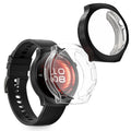 kwmobile 2x Silikon Hülle für Huawei Watch 5 42mm Schutzhülle - Fullbody Display Cover Set aus Silikon - Transparent Schwarz Transparent  [dsg01]