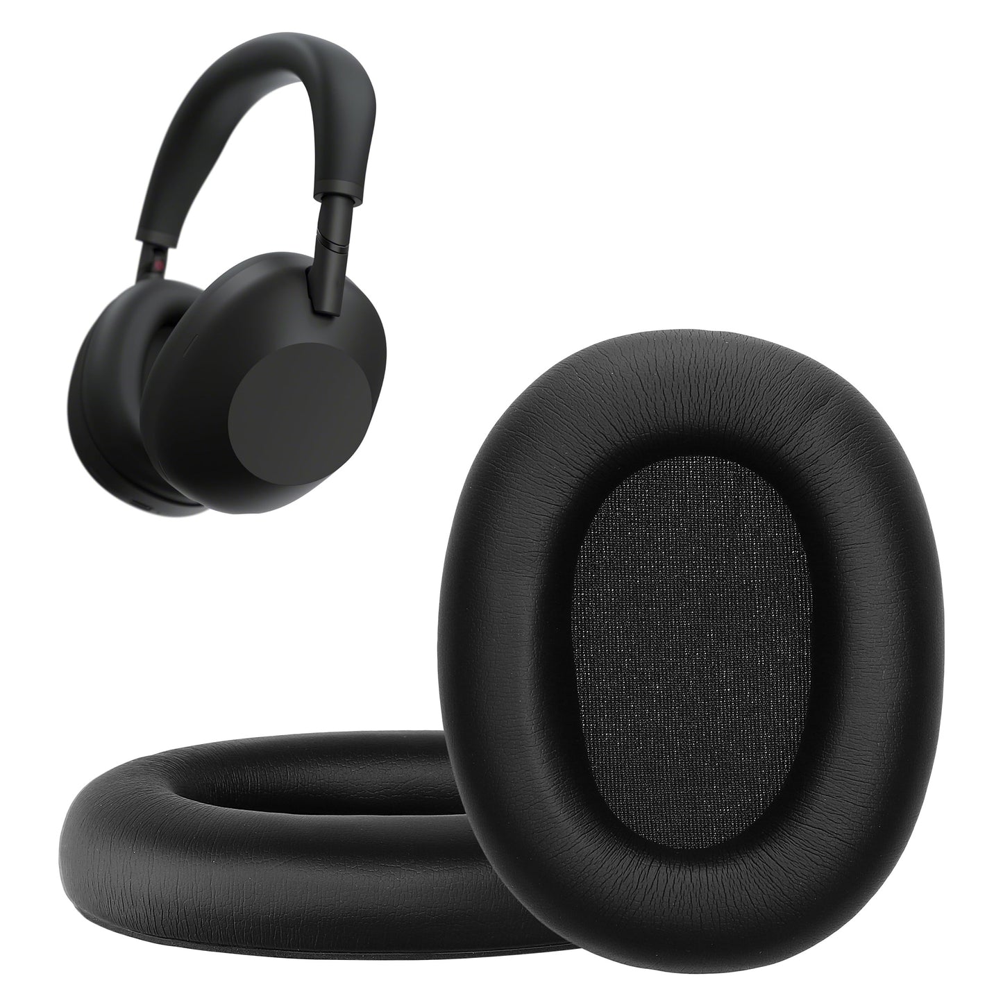 kwmobile 2x Ohr Polster für Sony WH-1000XM6 Ohrpolster - Ersatz Ohrpolster - Kopfhörer Ersatzteile - Kopfhörer Ersatzpolster für Over Ear Headphones Schwarz  