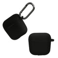 kwmobile Schutzhülle für Sennheiser ACCENTUM Open Hülle - TPU Silikon Case für Kopfhörer Ladecase - stoßfestes Cover mit Karabiner - Schwarz Schwarz  