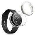 kwmobile 2x Silikon Hülle für Xiaomi Watch S4 41mm Schutzhülle - Fullbody Display Cover Set aus Silikon - Transparent Silber Transparent  [dsg02]