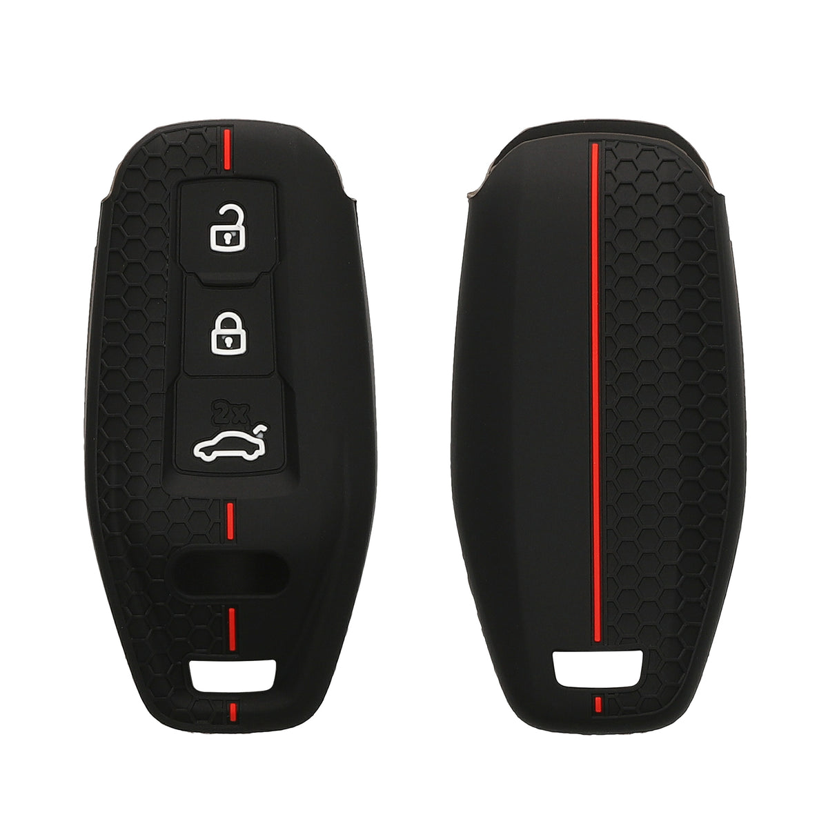 Silicone Car Key Cover for Audi 3-Button 2025 A3 A5L Q6 A6L Etron SUV Honeycomb