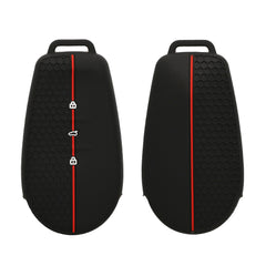 Silicone Car Key Cover for Nissan 3-Button 2025 N7 N7Pro N7max Black and Red Honeycomb