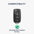 kwmobile Schlüsselhülle für VW Skoda Seat 3-Tasten Autoschlüssel Hülle - Schlüsselschutz Gehäuse