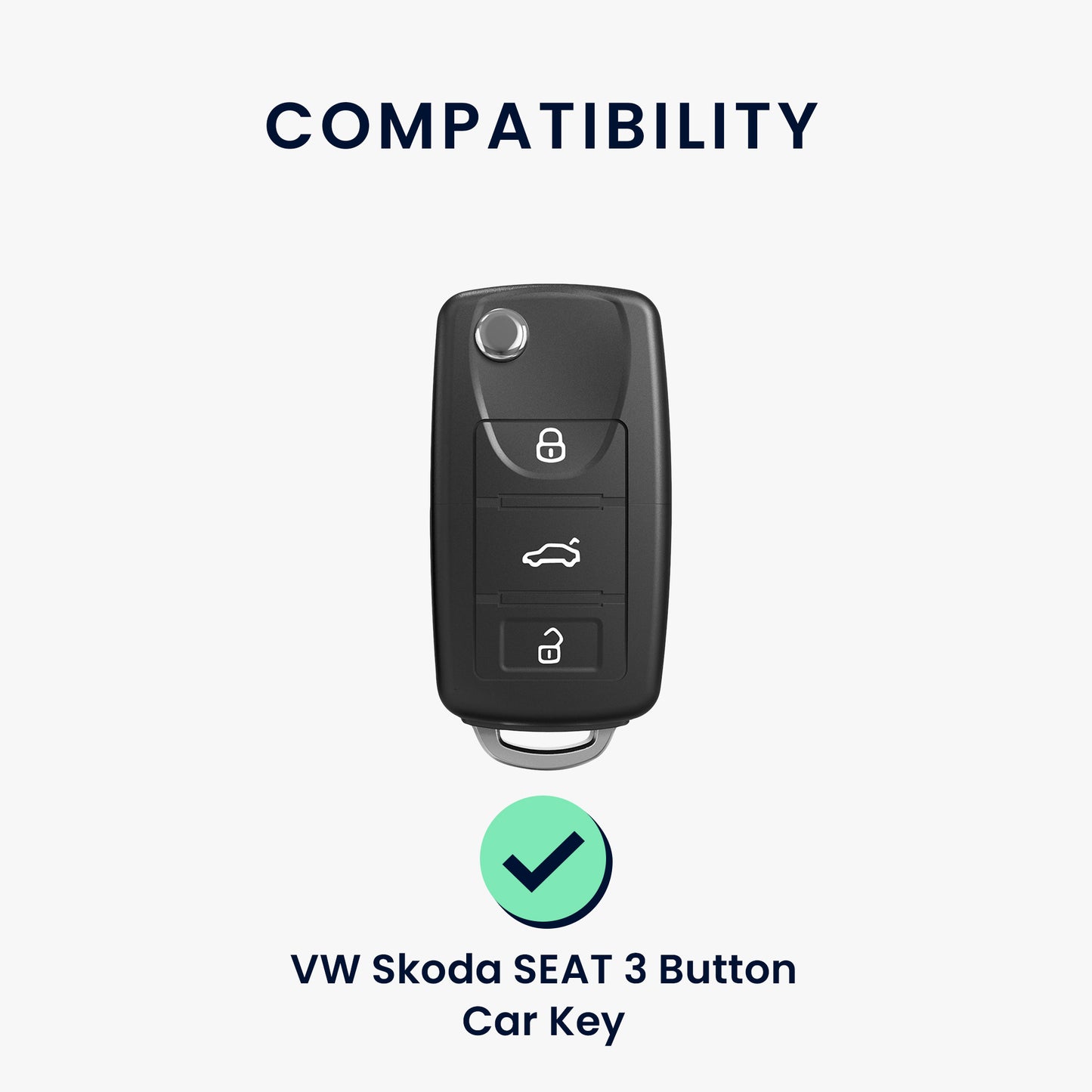 kwmobile Schlüsselhülle für VW Skoda Seat 3-Tasten Autoschlüssel Hülle - Schlüsselschutz Gehäuse