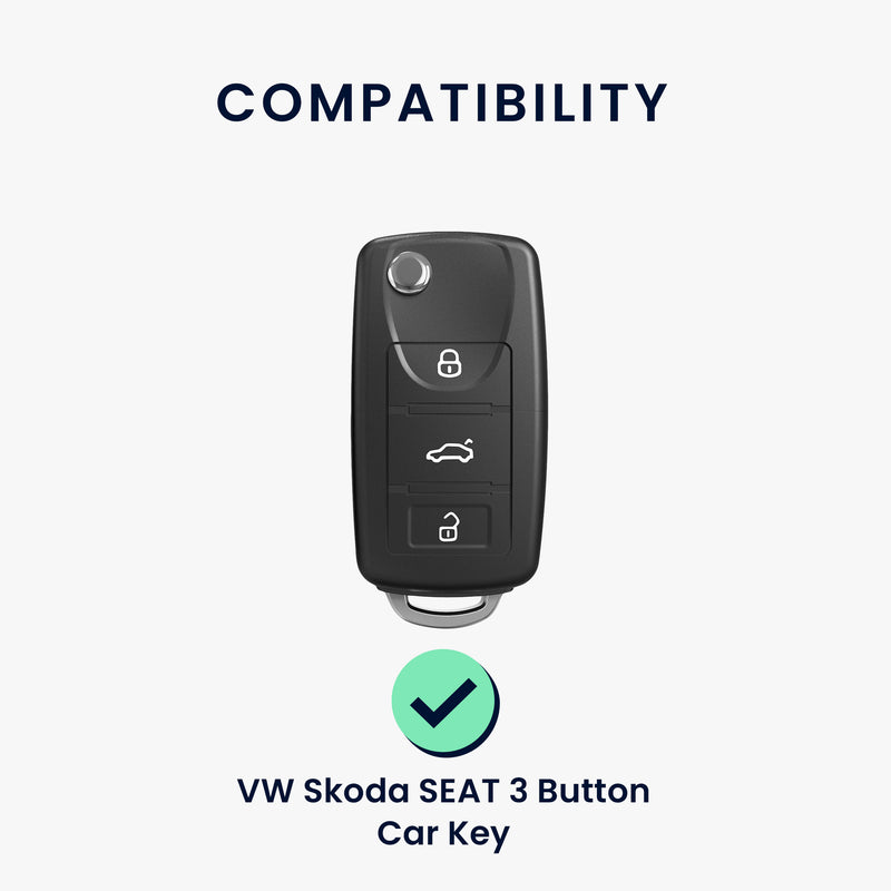 kwmobile Schlüsselhülle für VW Skoda Seat 3-Tasten Autoschlüssel Hülle - Schlüsselschutz Gehäuse
