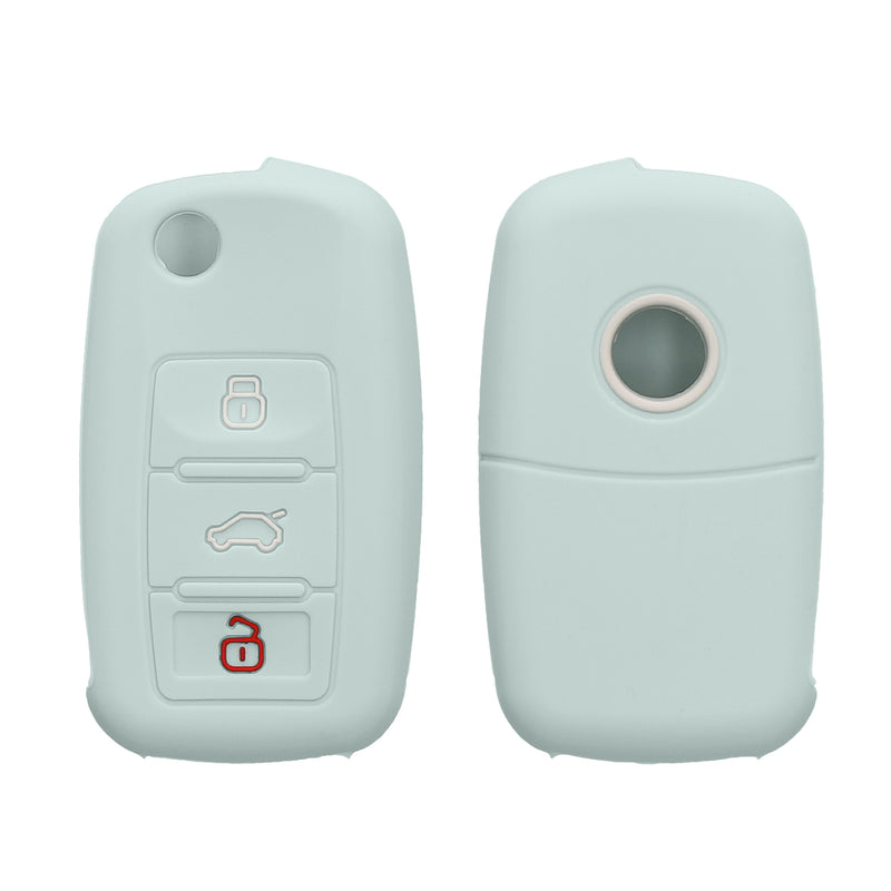 kwmobile Schlüsselhülle für VW Skoda Seat 3-Tasten Autoschlüssel Hülle - Autoschlüssel Schlüssel Hülle aus Silikon - Schlüsselschutz Gehäuse in Cool Mint Cool Mint  