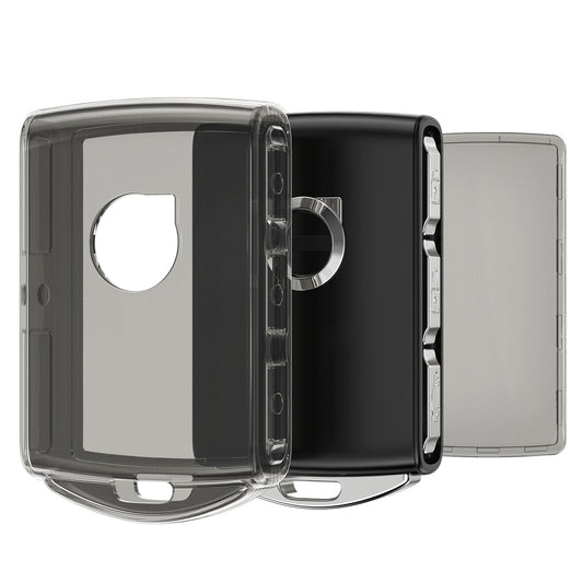 kwmobile Schlüsselhülle für Volvo 4-Tasten Autoschlüssel Keyless Go Hülle - Autoschlüssel Schlüssel Hülle aus TPU Silikon - Schlüsselschutz Gehäuse in Schwarz Transparent Schwarz  [dsg01]