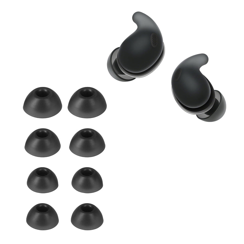 kwmobile 8x Silikonaufsätze für Sony LinkBuds Fit WF-LS910N - Ersatz Ohrstöpsel in 4 Größen - Ear Tips für In-Ear Kopfhörer - Zubehör Ersatzpolster in Schwarz Schwarz  