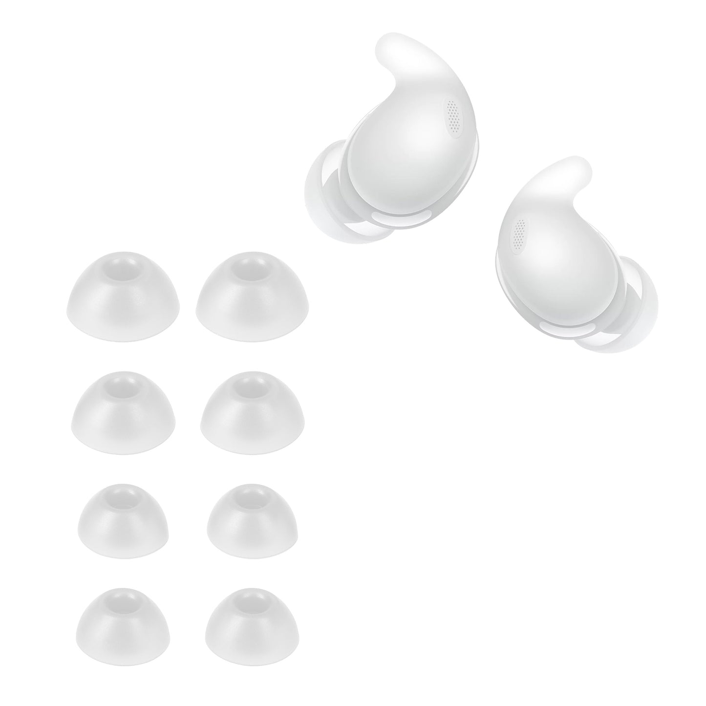 kwmobile 8x Silikonaufsätze für Sony LinkBuds Fit WF-LS910N - Ersatz Ohrstöpsel in 4 Größen - Ear Tips für In-Ear Kopfhörer - Zubehör Ersatzpolster in Weiß Weiß  