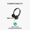 kwmobile Ear Pads for Jabra Evolve 20 / 20se / 30 / 30II / 40 / 65 Ear Cushions Replacement Headphone Spare Parts Headphone Replacement Pads for Over Ear Headphones