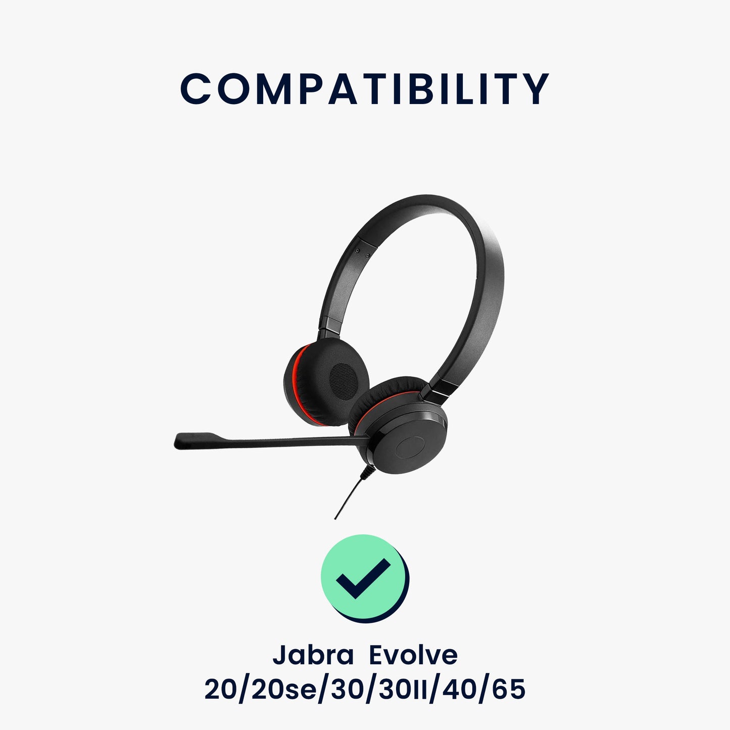 kwmobile Ear Pads for Jabra Evolve 20 / 20se / 30 / 30II / 40 / 65 Ear Cushions Replacement Headphone Spare Parts Headphone Replacement Pads for Over Ear Headphones