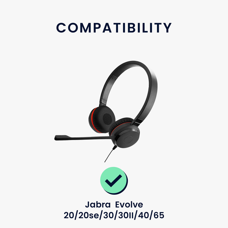 kwmobile Ear Pads for Jabra Evolve 20 / 20se / 30 / 30II / 40 / 65 Ear Cushions Replacement Headphone Spare Parts Headphone Replacement Pads for Over Ear Headphones