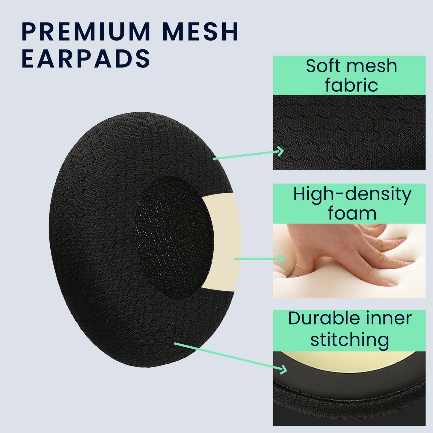 kwmobile Ear Pads for Jabra Evolve 20 / 20se / 30 / 30II / 40 / 65 Ear Cushions Replacement Headphone Spare Parts Headphone Replacement Pads for Over Ear Headphones