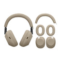 kwmobile 3in1 Kopfhörer Case für Over Ear Headphones kompatibel mit Sony WH-1000XM6 Hülle - 360° Silikon Schutzhülle für Ohrhörer - Silber Silber  