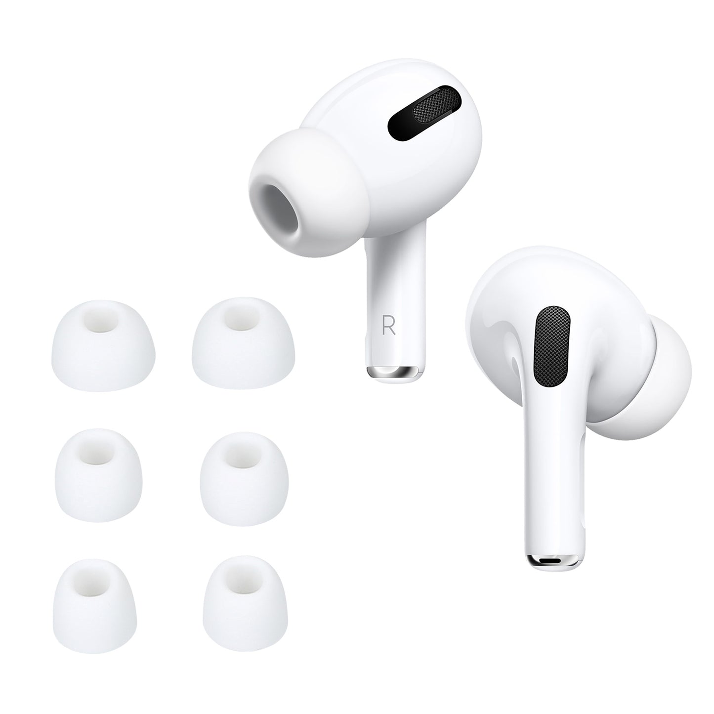 kwmobile 6x Silikonaufsätze für Apple Airpods Pro 3 - Ersatz Ohrstöpsel in 3 Größen - Ear Tips für In-Ear Kopfhörer - Zubehör Ersatzpolster in Weiß Weiß  